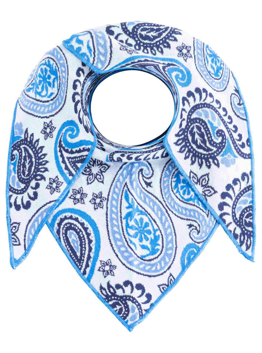 💕 Zwillingsherz Dreieckstuch "Paisley Happy" Baumwolle Blau