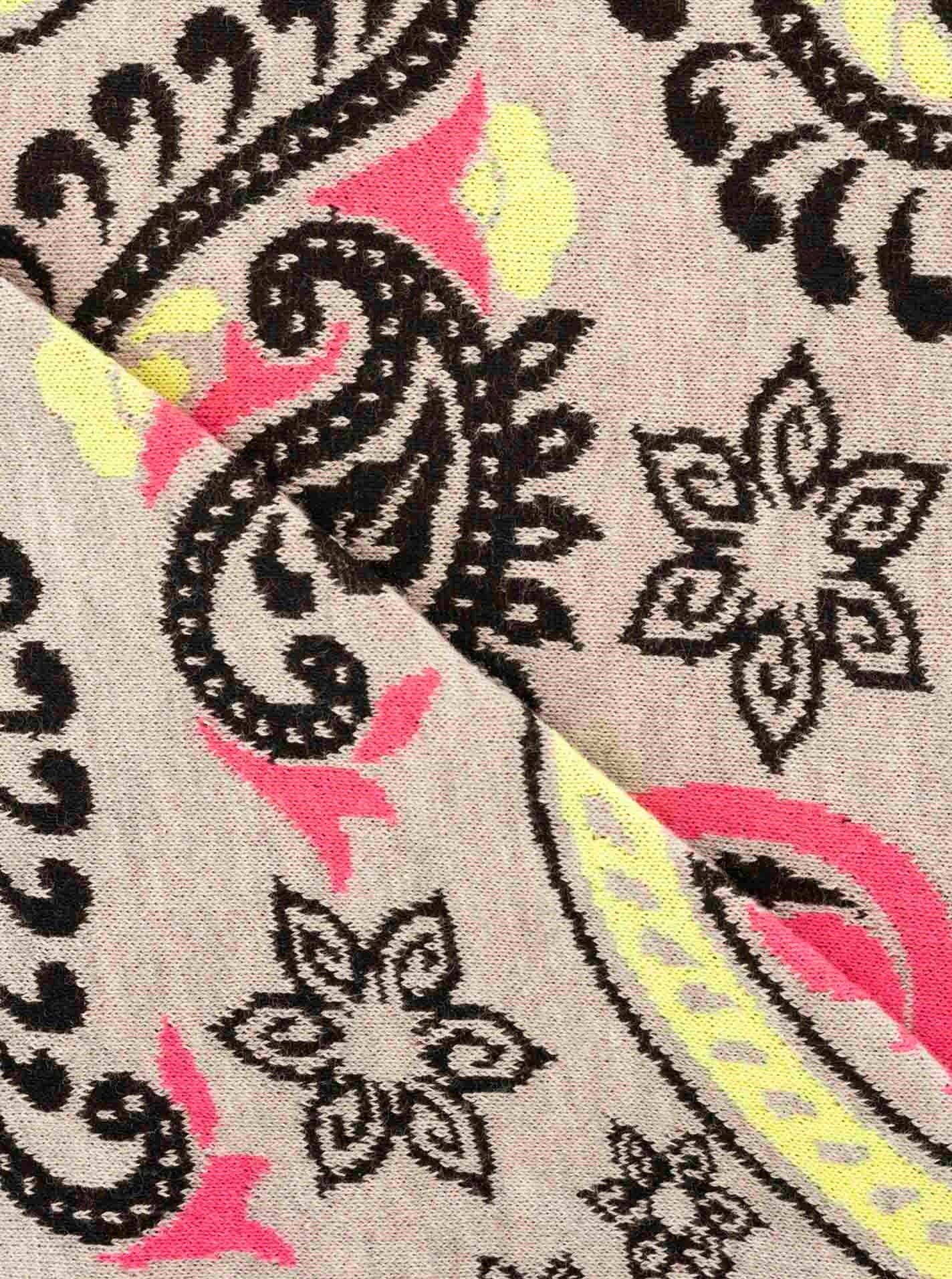 💕 Zwillingsherz Dreieckstuch "Paisley Happy" Baumwolle Grau Gelb Pink