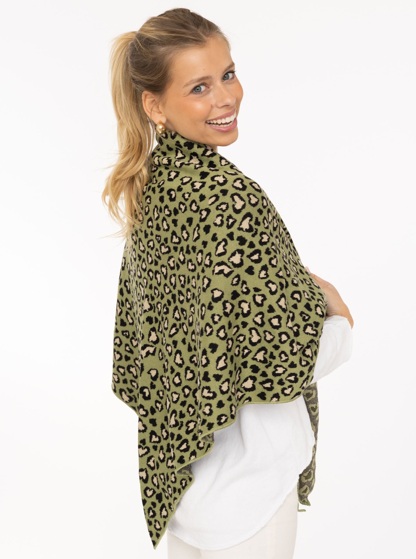 💕 Zwillingsherz Dreieckstuch "Leo Herzi" Baumwolle Khaki