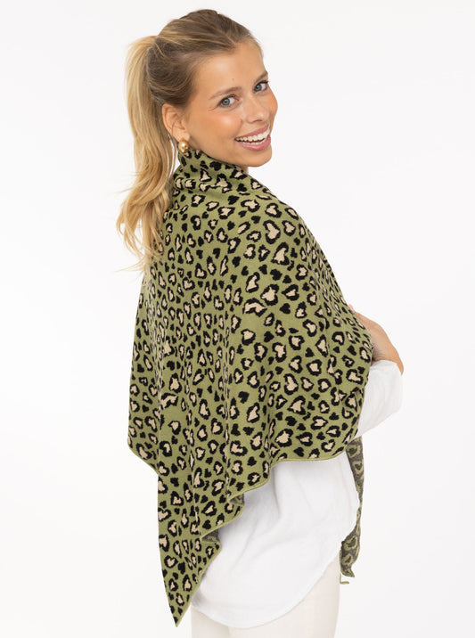 💕 Zwillingsherz Dreieckstuch "Leo Herzi" Baumwolle Khaki