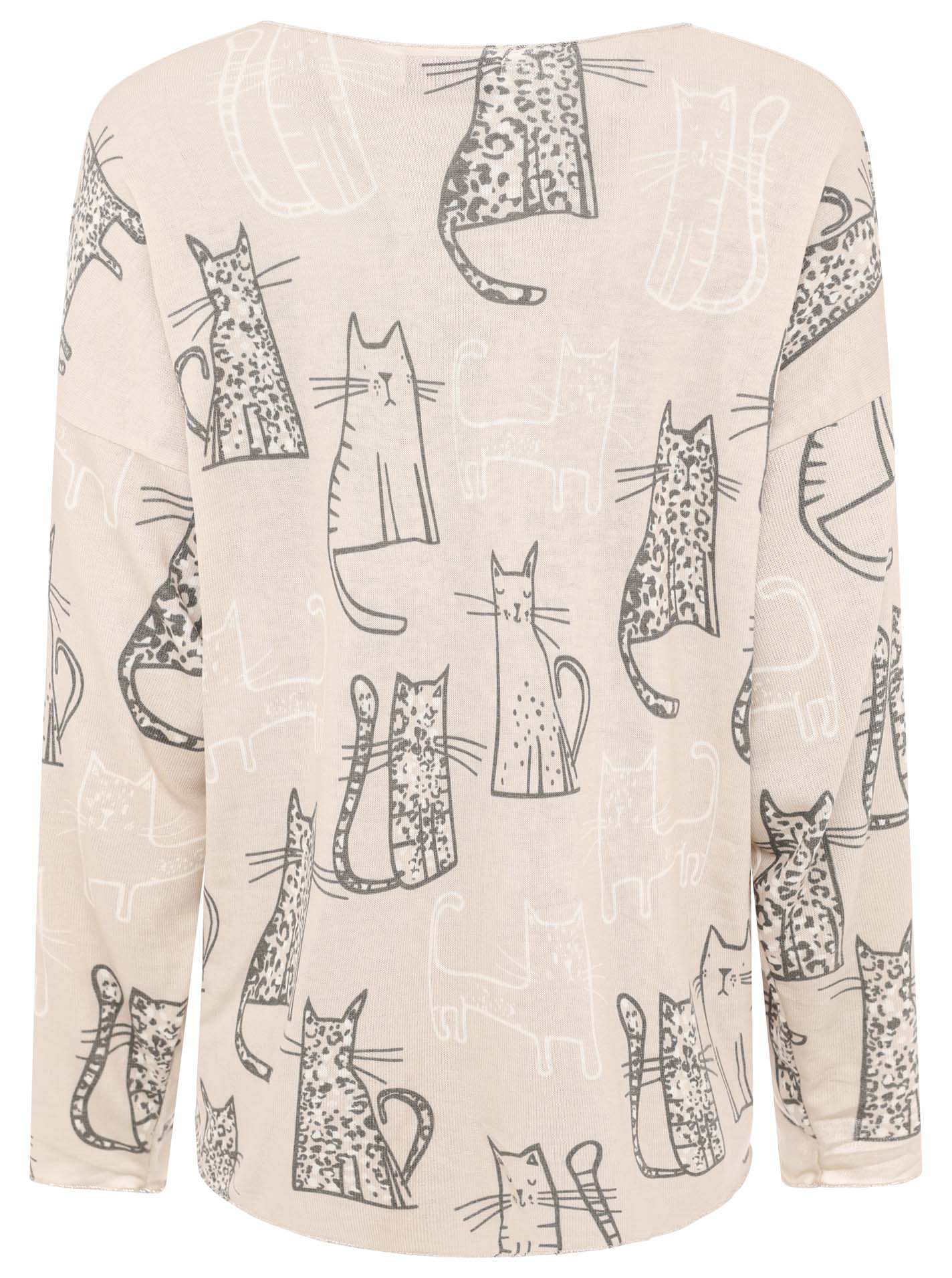 💕 Zwillingsherz Pullover "Katze" Beige