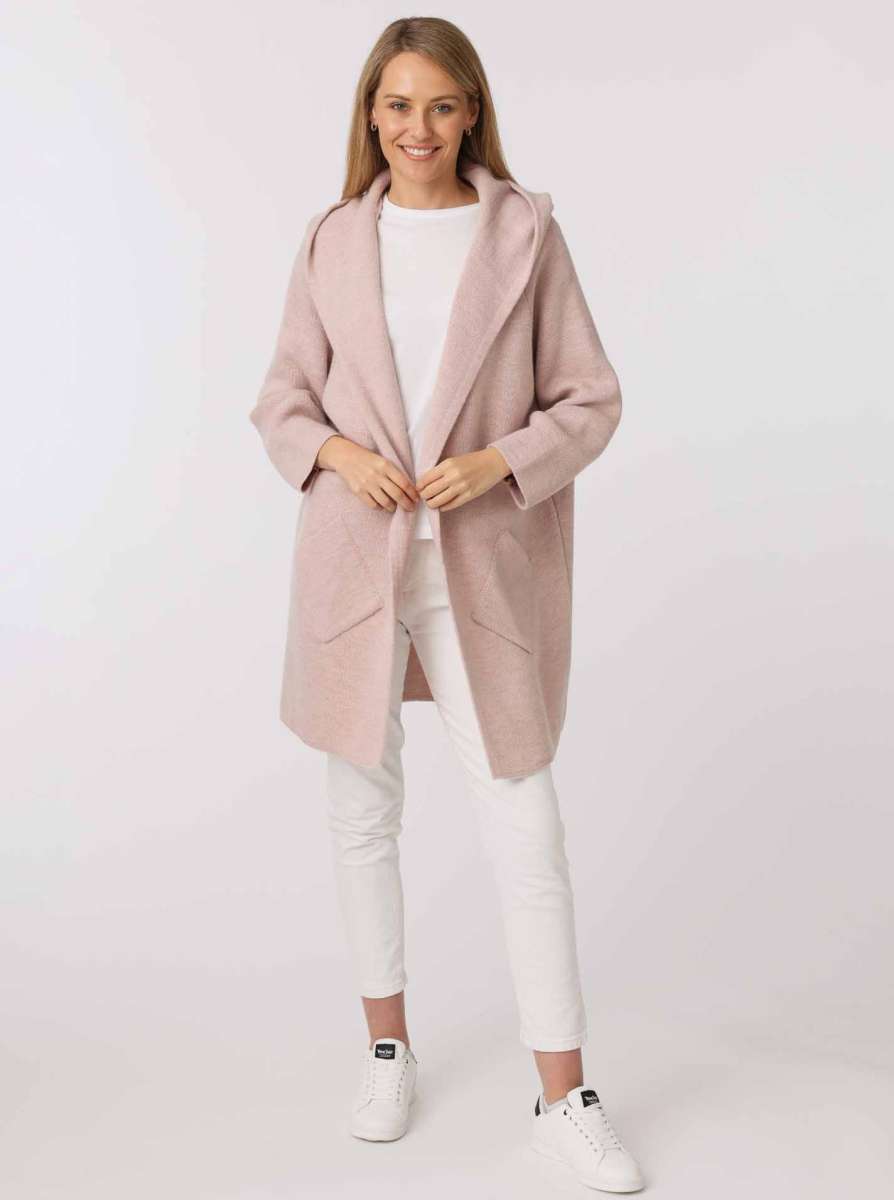 💕 Zwillingsherz Strickjacke "Annabell" Altrosa Strickmantel offen