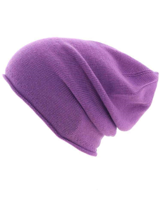 💕 Zwillingsherz Mütze "Classic" Blogger Beanie Wolle Fleece Flieder