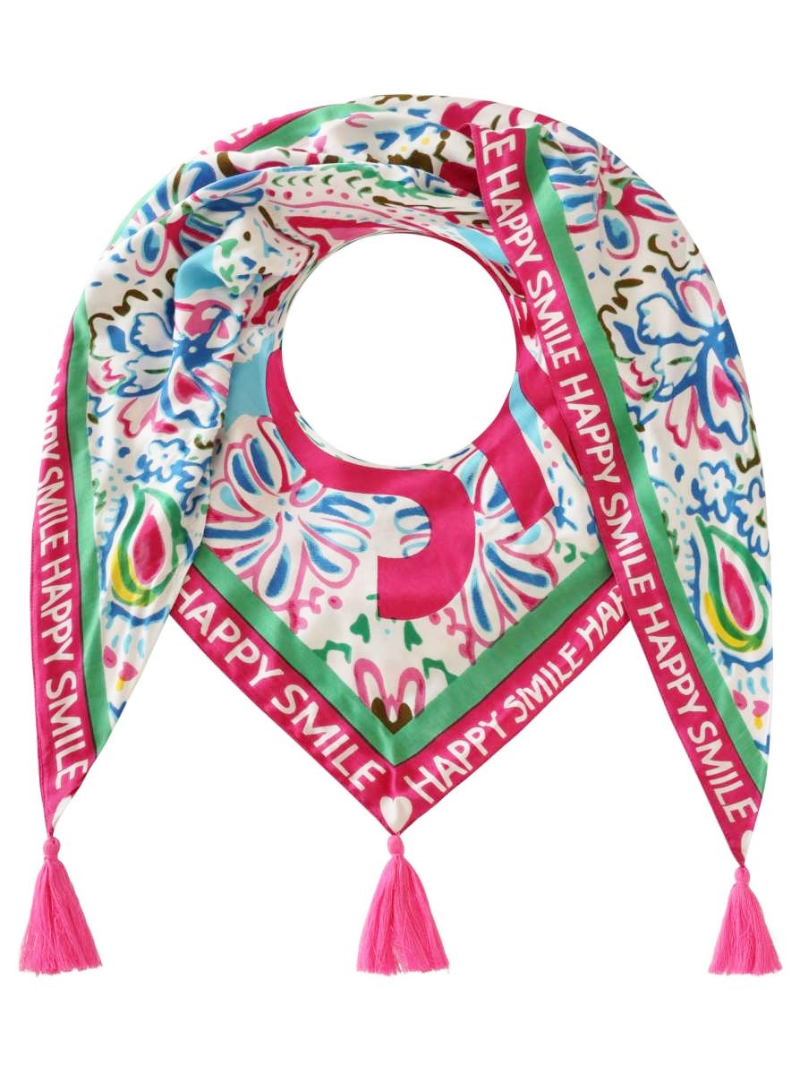 💕 Zwillingsherz Dreieckstuch "Blumentraum" Weiß