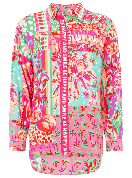 💕 Zwillingsherz Bluse "Be Happy" Viskose Multi