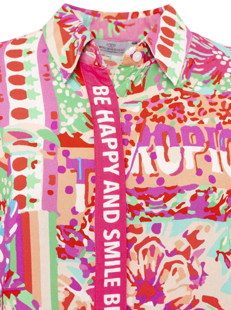💕 Zwillingsherz Bluse "Be Happy" Viskose Multi