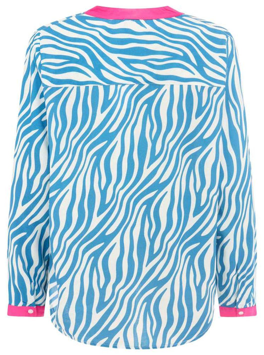 💕 Zwillingsherz Bluse "Classic Zebra" Viskose Blau