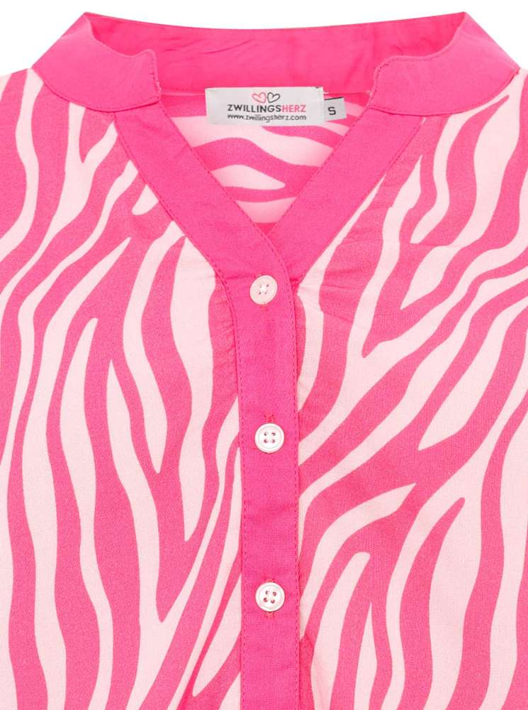 💕 Zwillingsherz Bluse "Classic Zebra" Viskose Pink