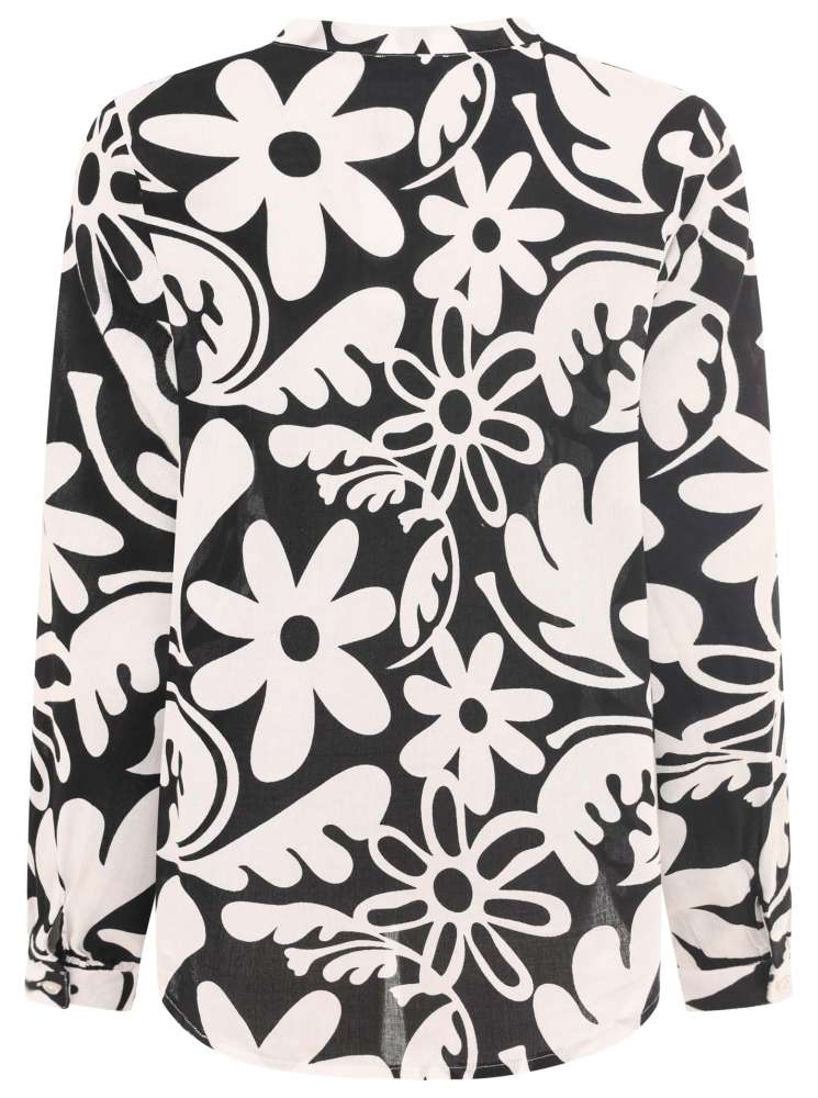💕 Zwillingsherz Bluse "Flower Paradise" Viskose Schwarz