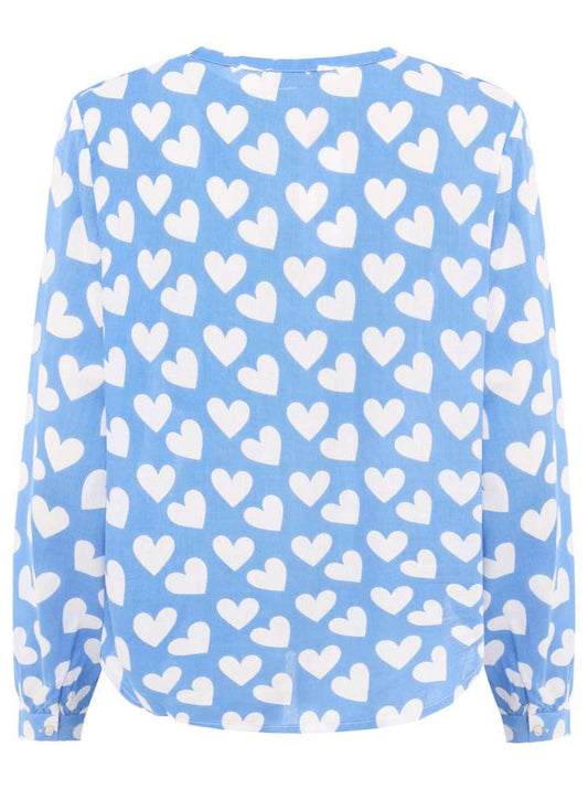 💕 Zwillingsherz Bluse "Herz Classic" 100 % Viskose Blau