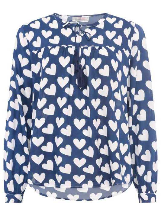 💕 Zwillingsherz Bluse "Herz Classic" 100 % Viskose Marine