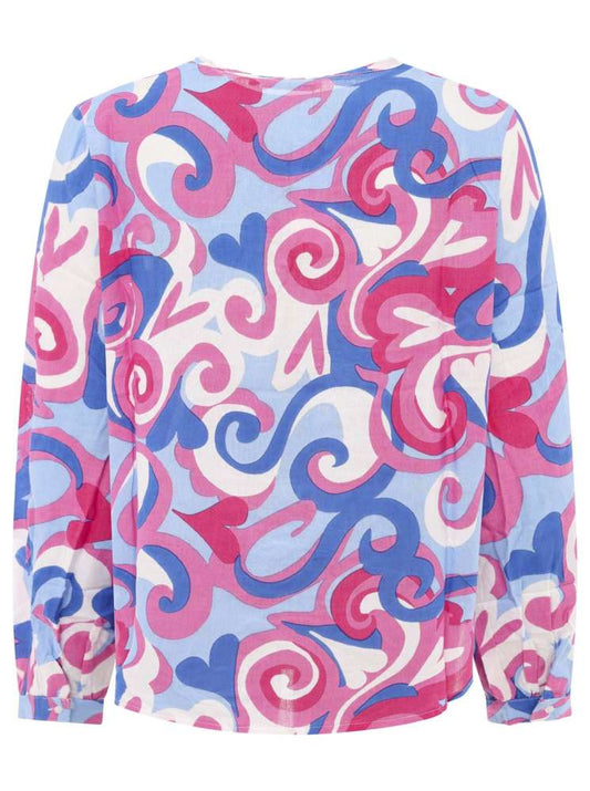 💕 Zwillingsherz Bluse "Herzen & Kringel" Pink Blau