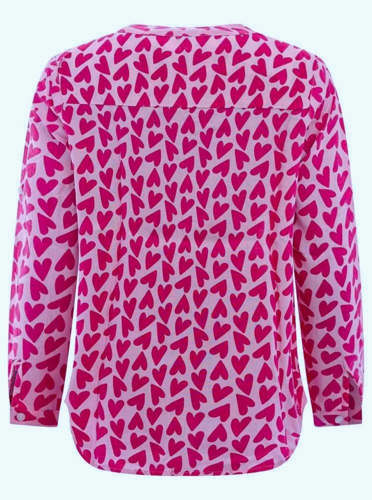 💕 Zwillingsherz Bluse "Herzen" Viskose Pink Rot