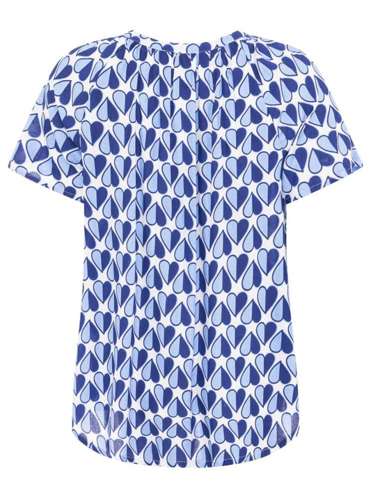 💕 Zwillingsherz Kurzarmbluse "Geteiltes Herz" Blau