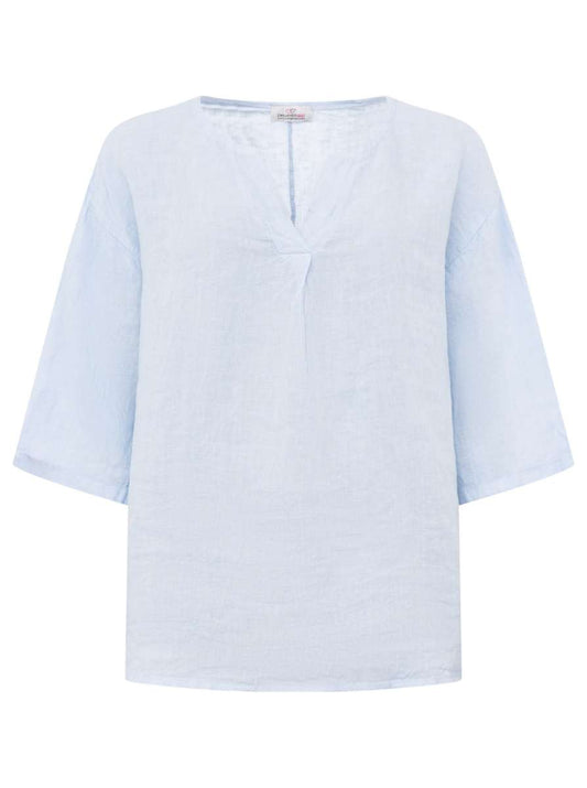 💕 Zwillingsherz 100 % Leinen Bluse "V-Schnitt"