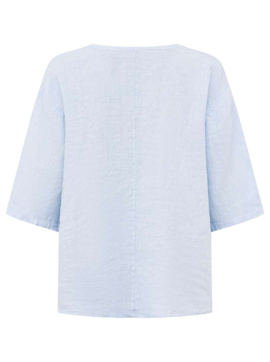 💕 Zwillingsherz 100 % Leinen Bluse "V-Schnitt"