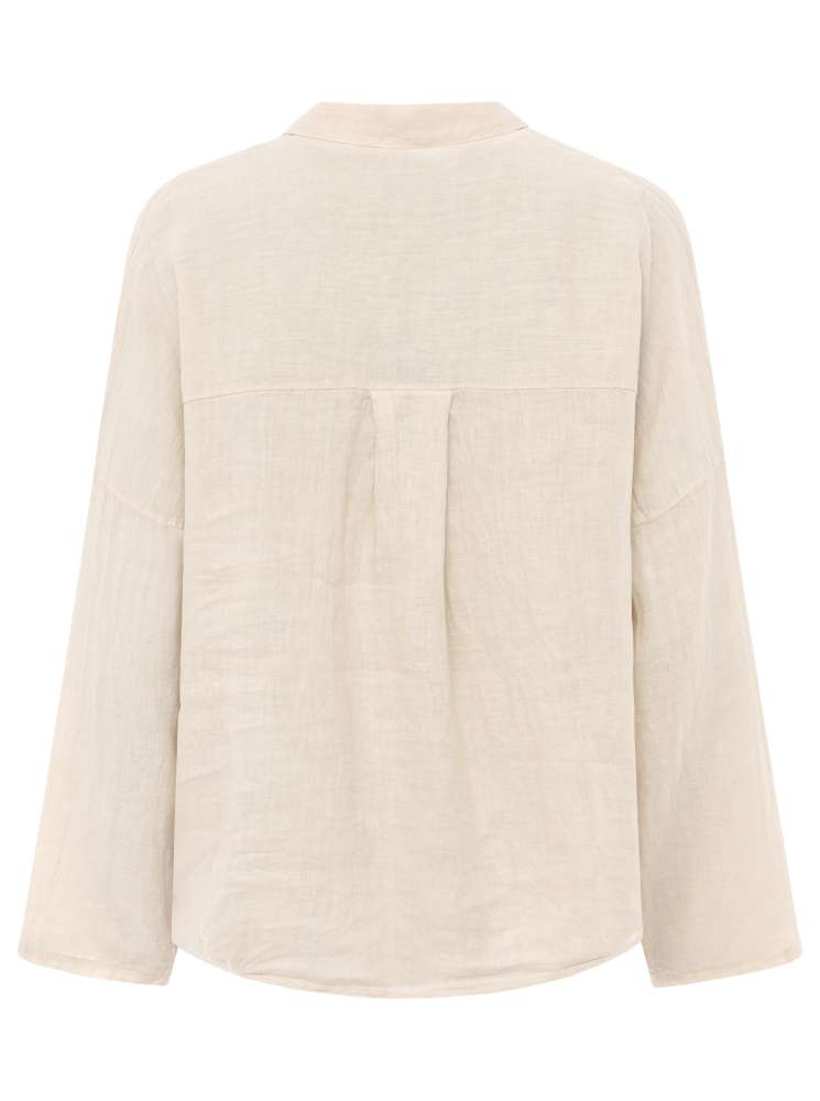 💕 Zwillingsherz Bluse "Kurz" Leinenbluse 100 % Leinen Beige