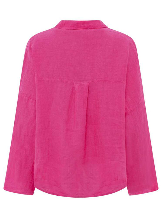 💕 Zwillingsherz Bluse "Kurz" Leinenbluse 100 % Leinen Pink