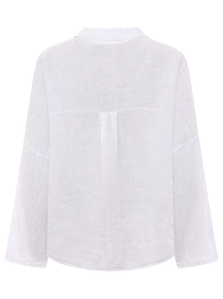 💕 Zwillingsherz Bluse "Kurz" Leinenbluse 100 % Leinen Weiß