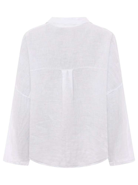 💕 Zwillingsherz Bluse "Kurz" Leinenbluse 100 % Leinen Weiß