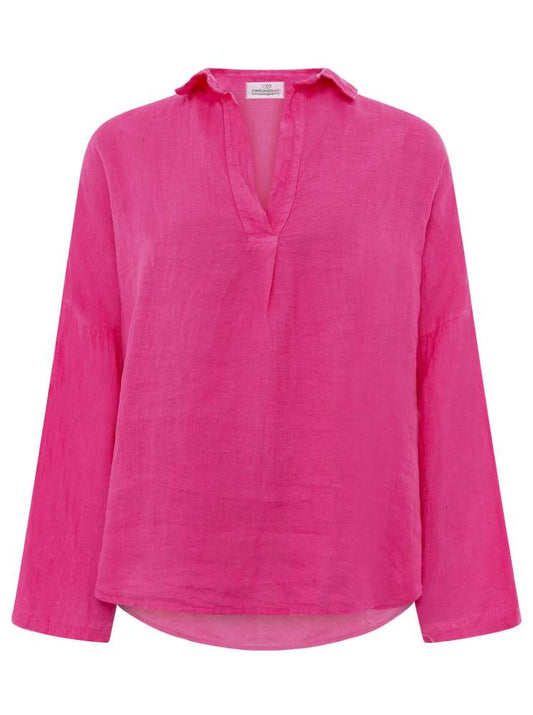 💕 Zwillingsherz Bluse "Kurz" Leinenbluse 100 % Leinen Pink