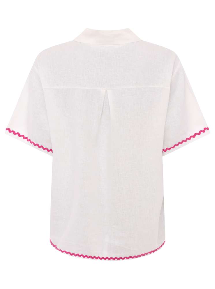 💕 Zwillingsherz Bluse "Stickerei" Weiß Pink
