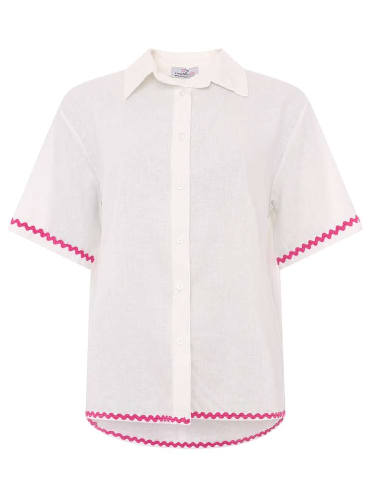 💕 Zwillingsherz Bluse "Stickerei" Weiß Pink