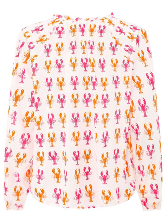 💕 Zwillingsherz Bluse "Lobster Zweifarbig" 100 % Viskose Orange