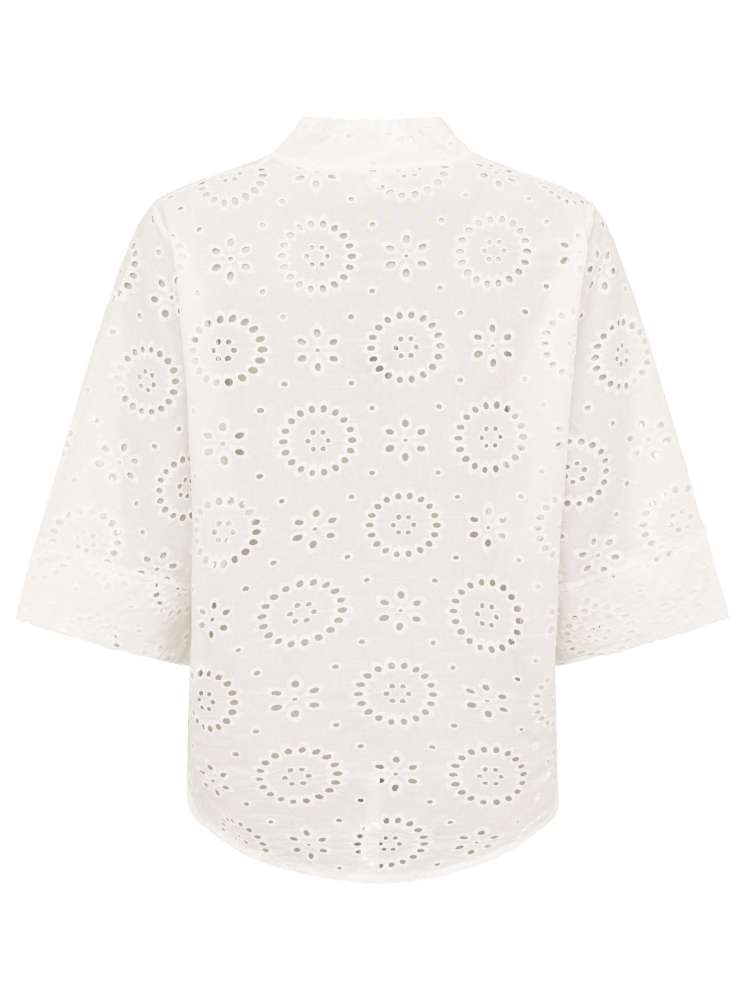 💕 Zwillingsherz Bluse Lochmuster "Dreams" Weiß