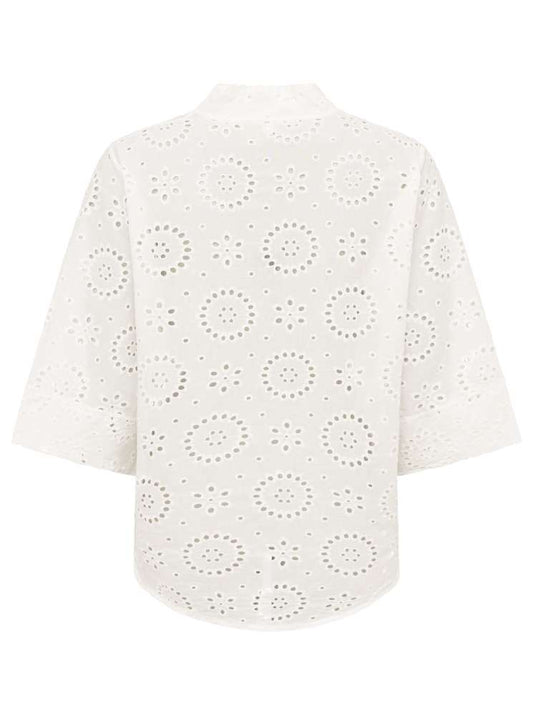 💕 Zwillingsherz Bluse Lochmuster "Dreams" Weiß