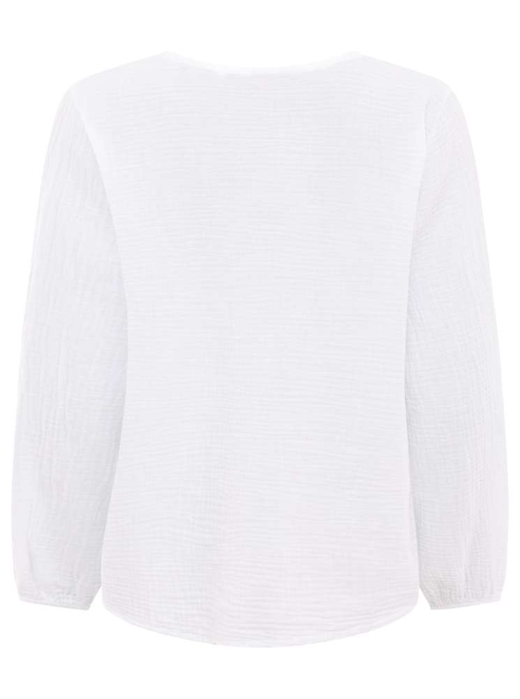 💕 Zwillingsherz Bluse Musselin "Schleife" Weiß