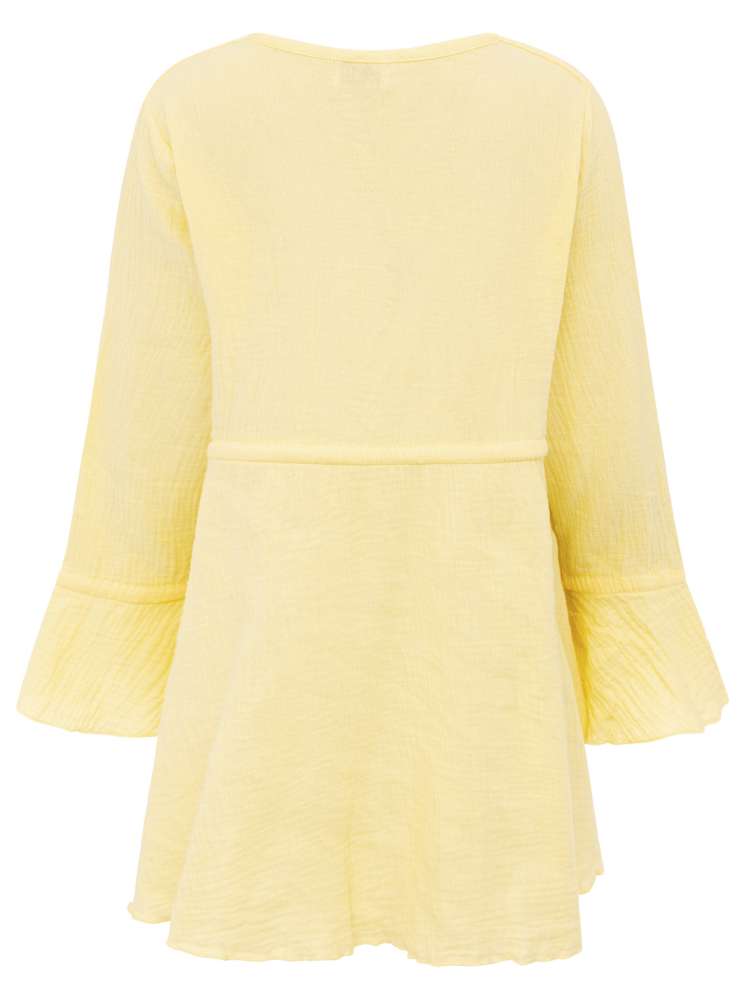 💕 Zwillingsherz Bluse Musselin "BoHo" Tunika Gelb
