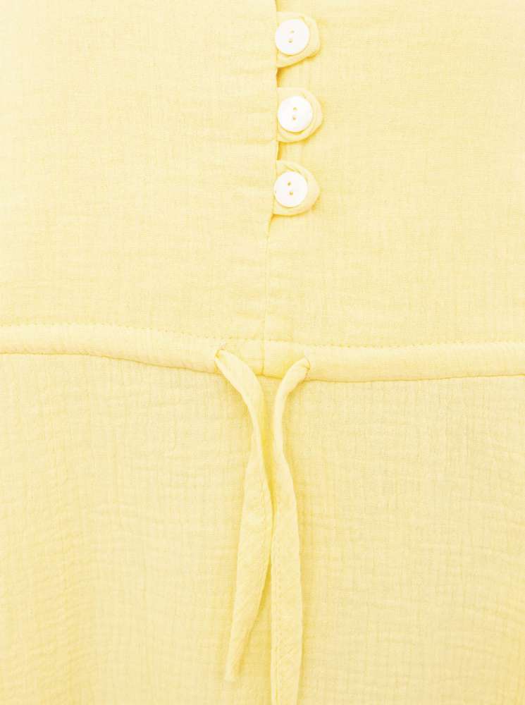 💕 Zwillingsherz Bluse Musselin "BoHo" Tunika Gelb