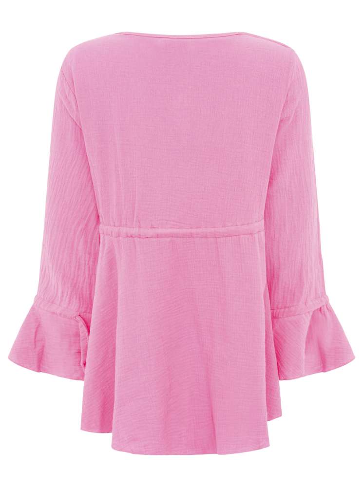 💕 Zwillingsherz Bluse Musselin "BoHo" Tunika Pink