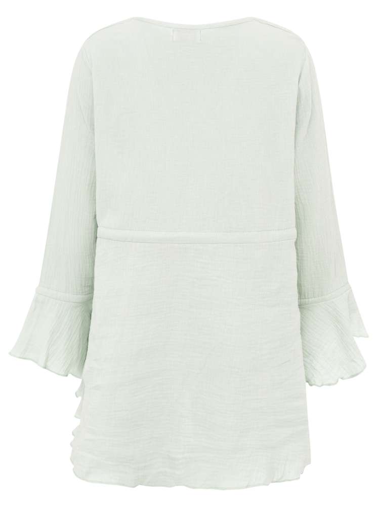 💕 Zwillingsherz Bluse Musselin "BoHo" Tunika  Salbei