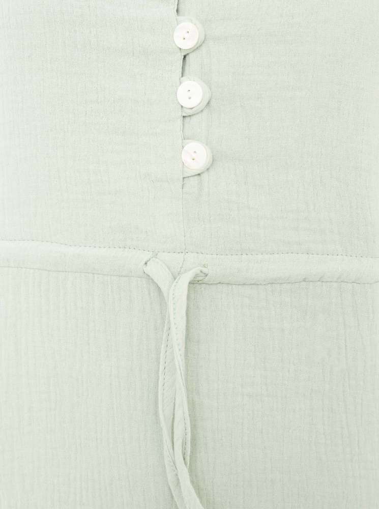 💕 Zwillingsherz Bluse Musselin "BoHo" Tunika  Salbei