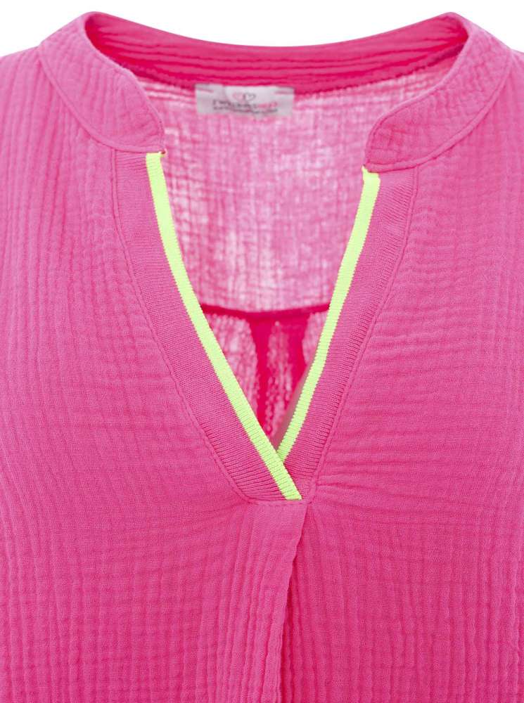 💕 Zwillingsherz Bluse "Neon Edge" 100 % Baumwolle Pink