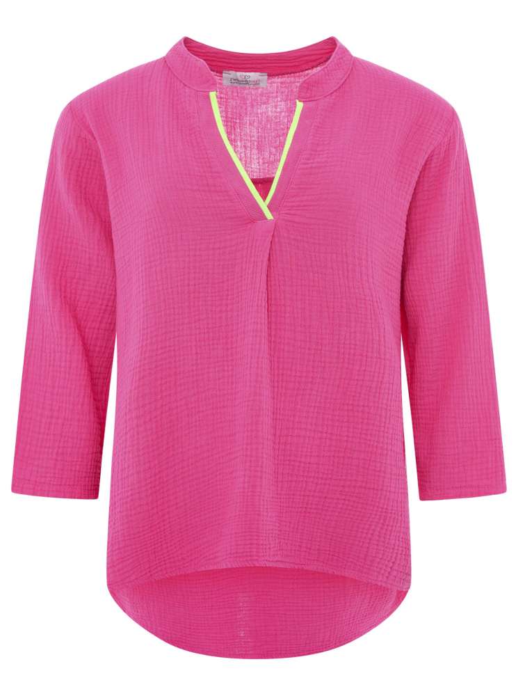 💕 Zwillingsherz Bluse "Neon Edge" 100 % Baumwolle Pink