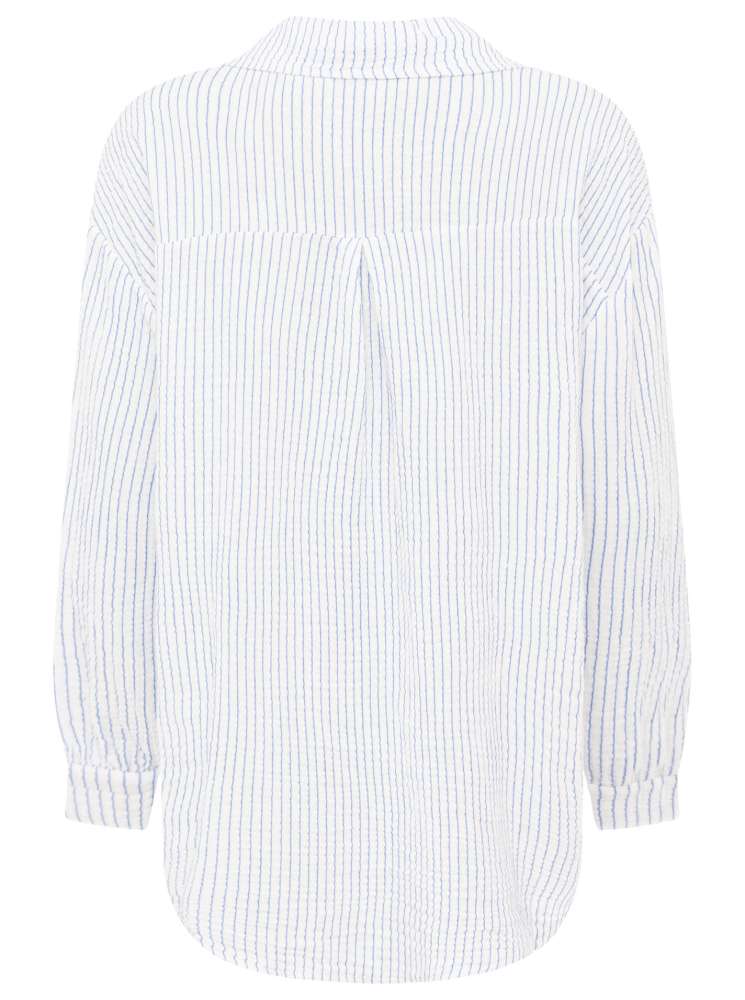 💕 Zwillingsherz Musselin Hemd "Schmale Streifen" Bluse Blau