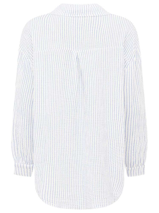 💕 Zwillingsherz Musselin Hemd "Schmale Streifen" Bluse Blau
