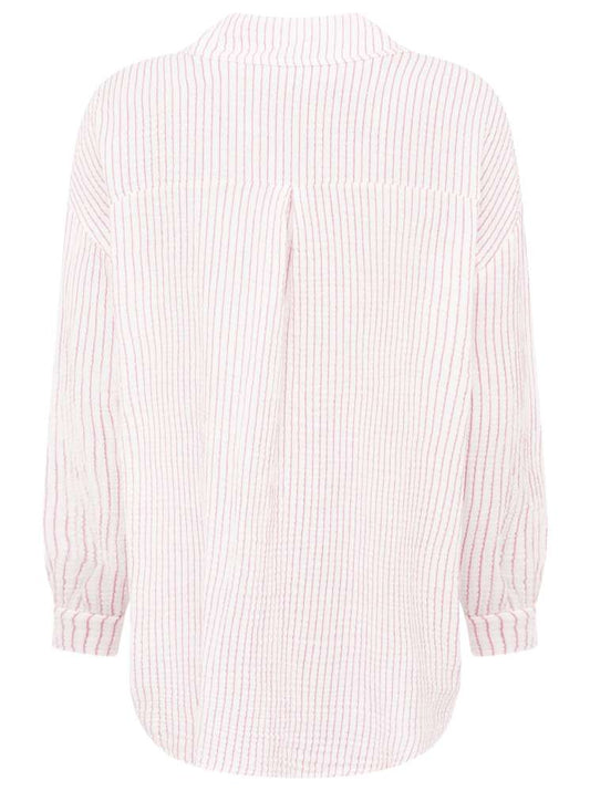 💕 Zwillingsherz Musselin Hemd "Schmale Streifen" Bluse Rosa