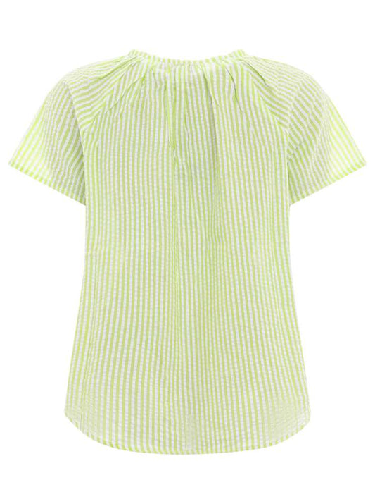 💕 Zwillingsherz Bluse "Neon Streifen" Kurzarm Baumwolle Hellgrün