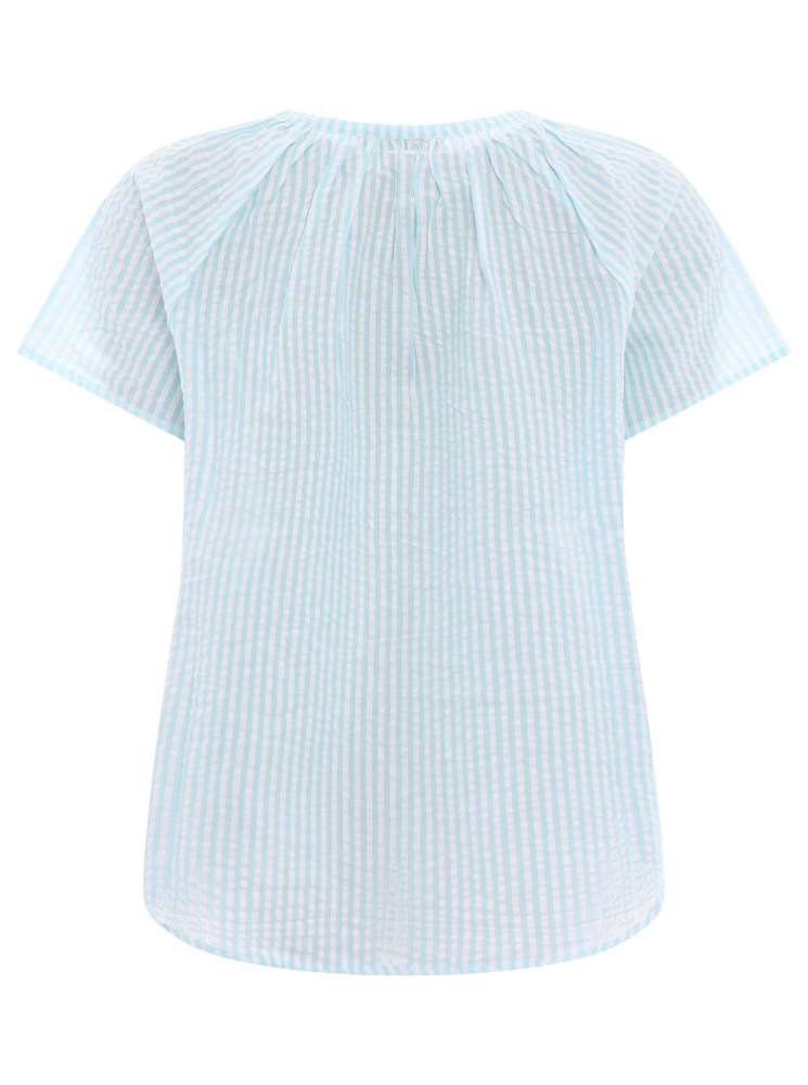 💕 Zwillingsherz Bluse "Neon Streifen" Kurzarm Baumwolle Mint