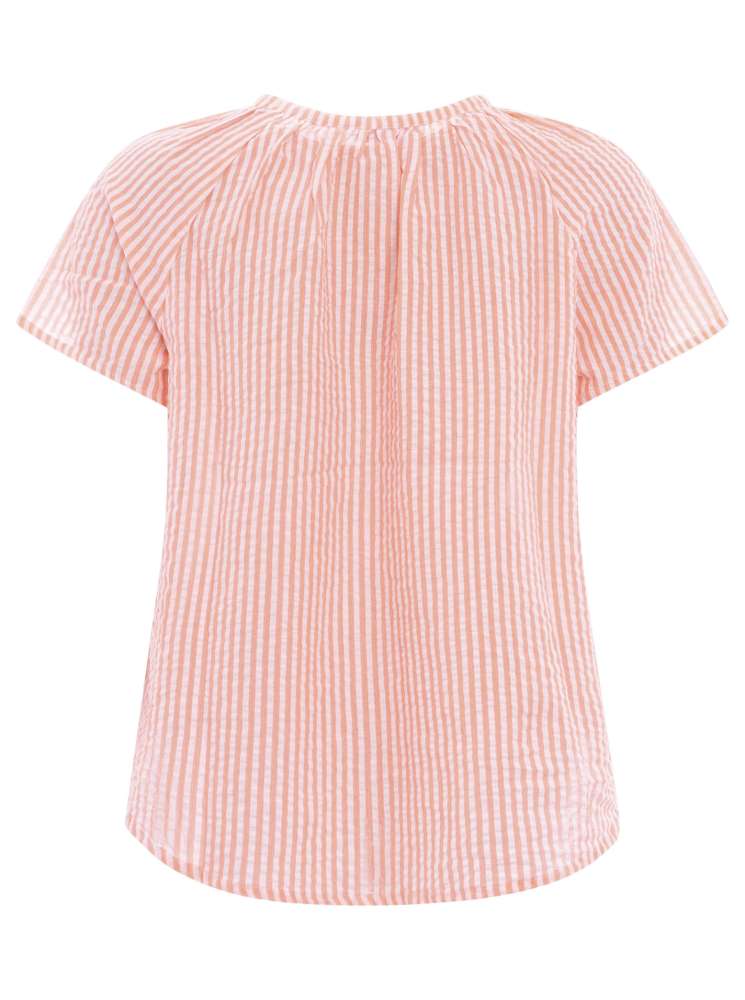💕 Zwillingsherz Bluse "Neon Streifen" Kurzarm Baumwolle Orange