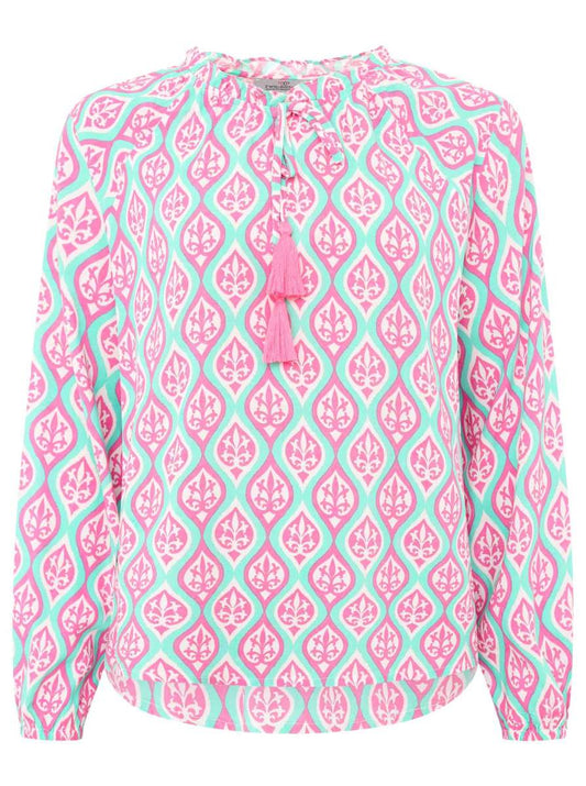 💕 Zwillingsherz Bluse "Ovale Ranken" 100 % Viskose Mittelpink