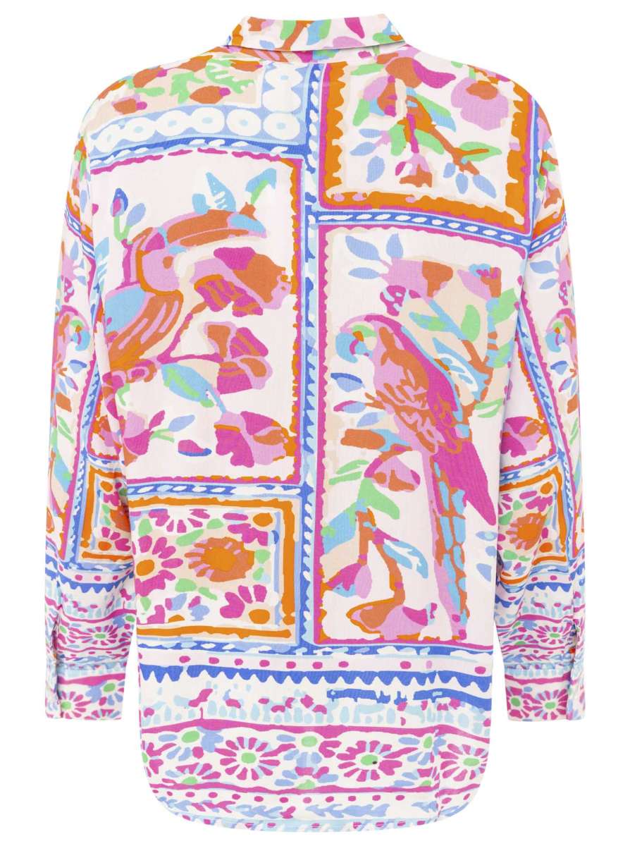 💕 Zwillingsherz Bluse "Papagei Paradise" Viskose Bunt