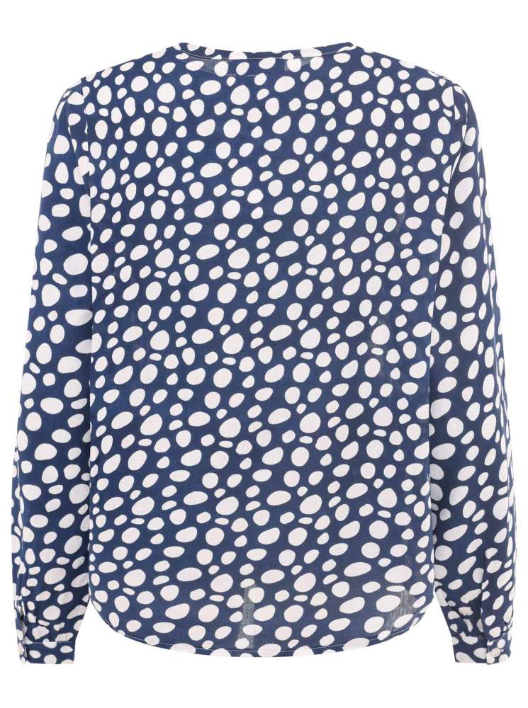 💕 Zwillingsherz Bluse "Punkte Classic" 100 % Viskose Marine