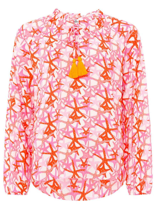 Zwillingsherz Bluse "Seestern" 100 % Viskose Pink