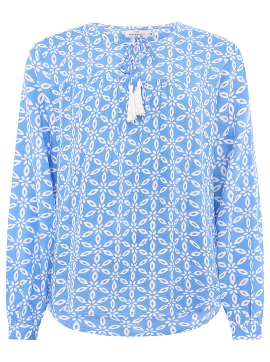 💕 Zwillingsherz Bluse "Stargazing" Viskose Mittelblau