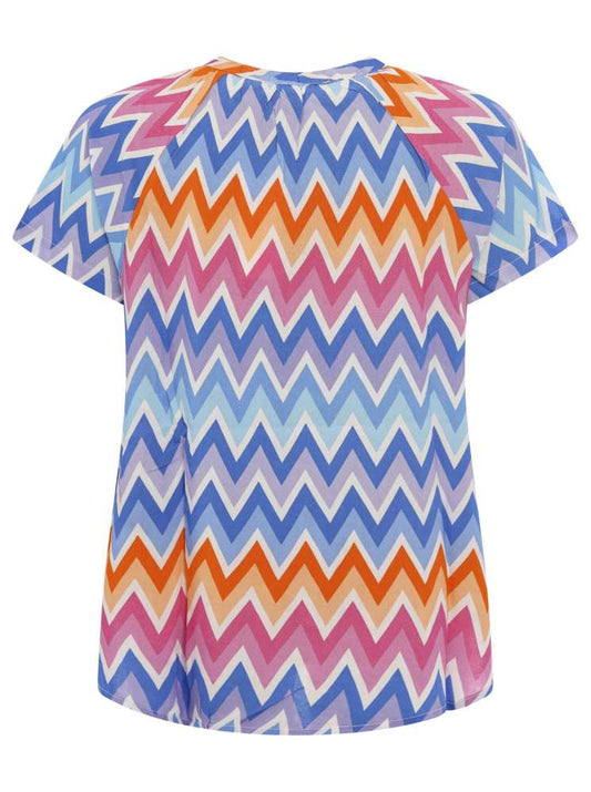 💕 Zwillingsherz Bluse "Tania" Kurzarm Viskose Multi